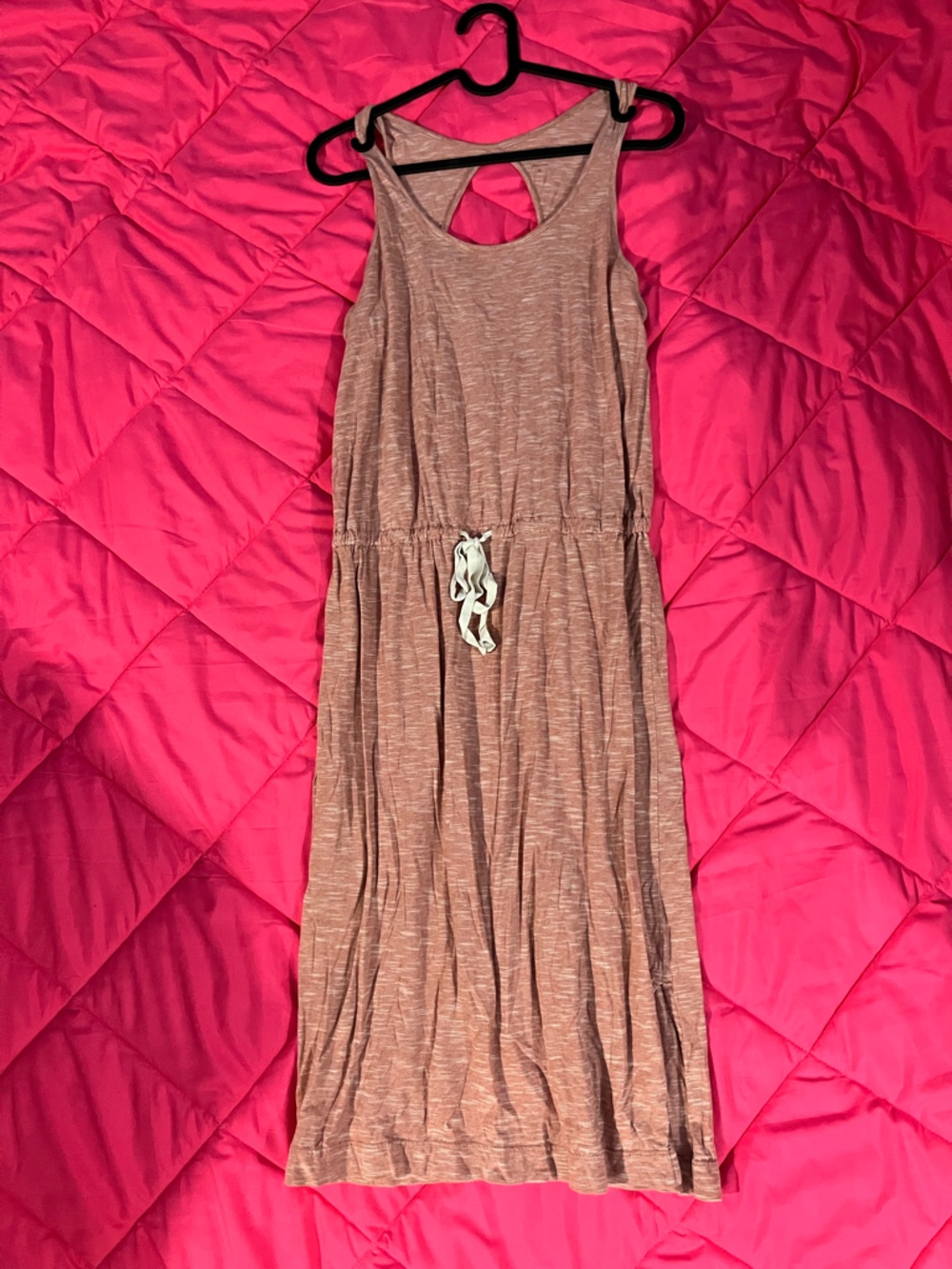 LOFT Heathered Beige Striped Racerback Tank